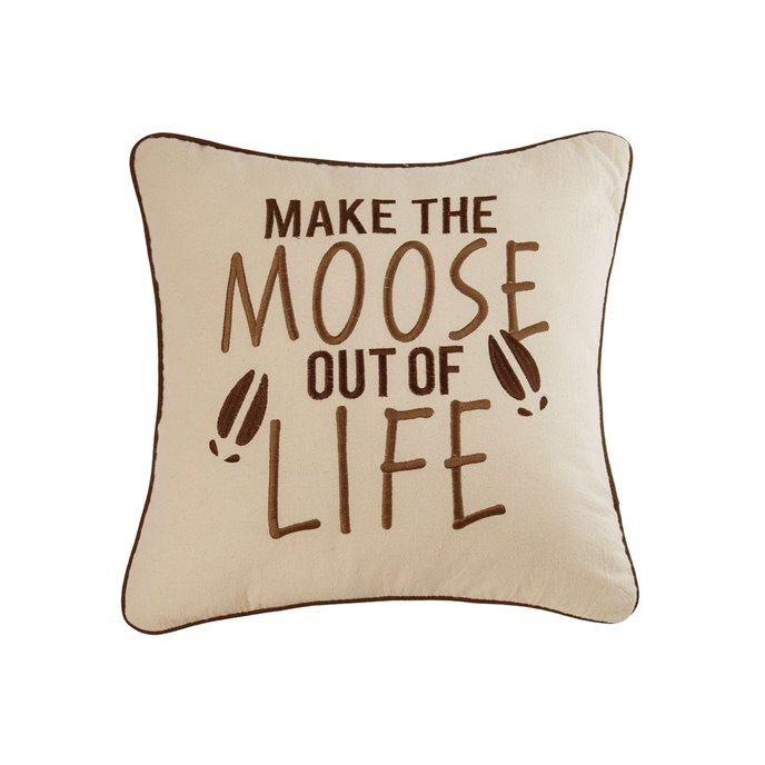 Moose Out of Life Throw Pillow Thumbnail