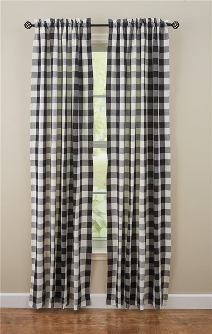 Wicklow Check Lined Panels 72X84 Black/Cream Thumbnail