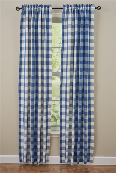 Wicklow Check Lined Panels 72X84 China Blue Thumbnail