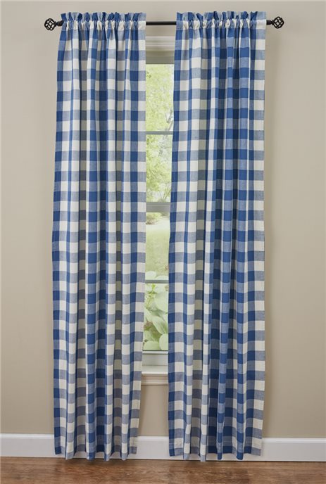 Wicklow Check Lined Panels 72X84 China Blue Thumbnail