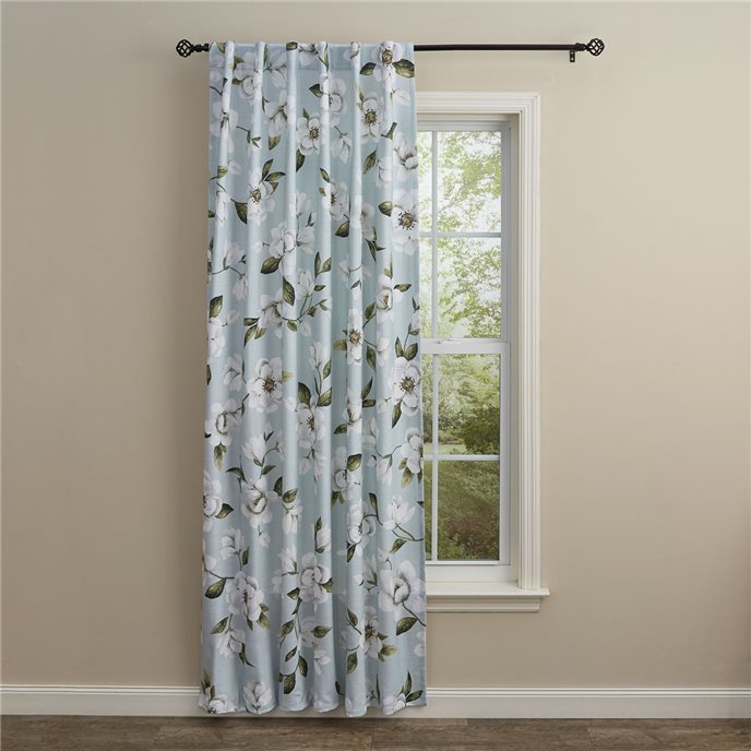 Magnolia Floral Print Panel 50" X 84" Blue Thumbnail