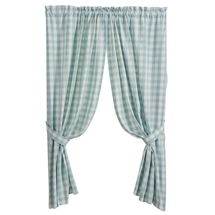 Gingham Check Panels 72X63 Aqua Thumbnail