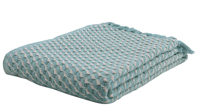 Sky/Nat Twill Weave Throw Thumbnail