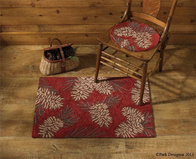 Pinecone Hooked Chair Pad Thumbnail