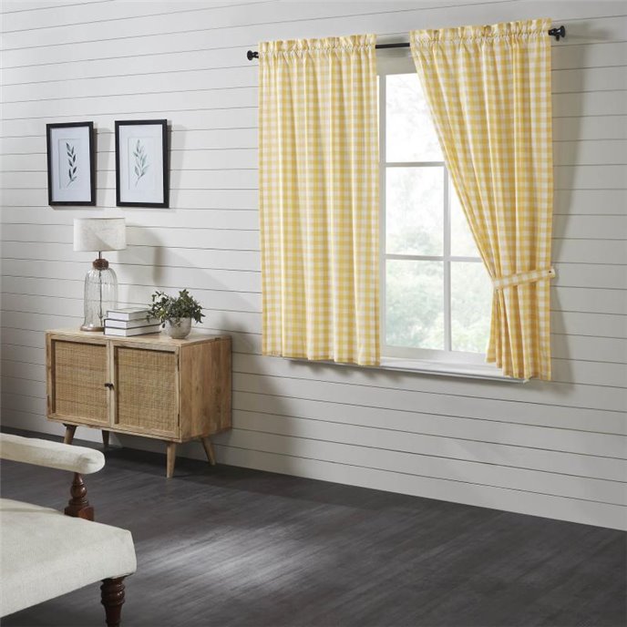 Annie Buffalo Yellow Check Short Panel Set of 2 63x36 Thumbnail