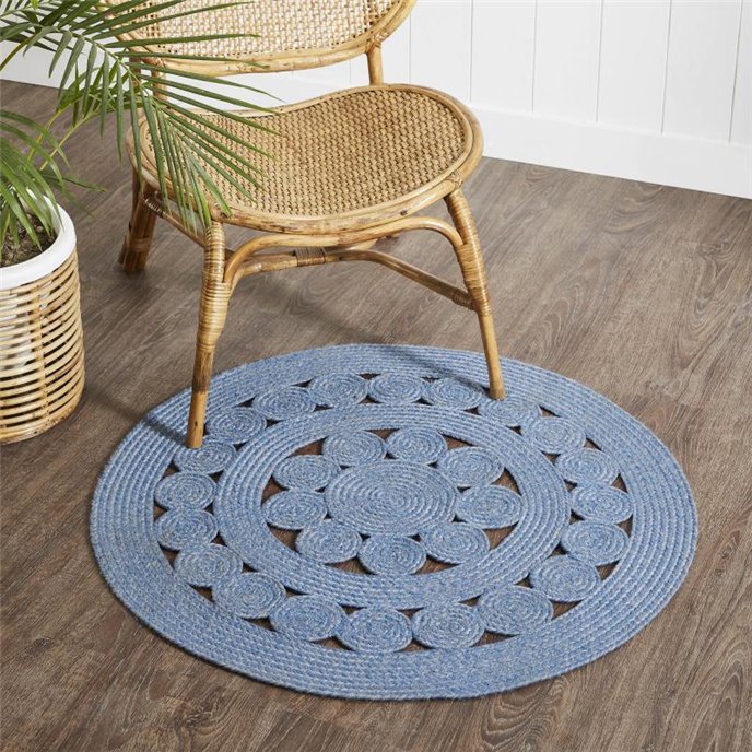 Celeste Blended Blue Indoor/Outdoor Rug 3ft Round Thumbnail