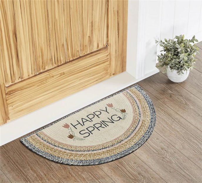 Kaila Happy Spring Jute Rug Half Circle 19.5x36 Thumbnail