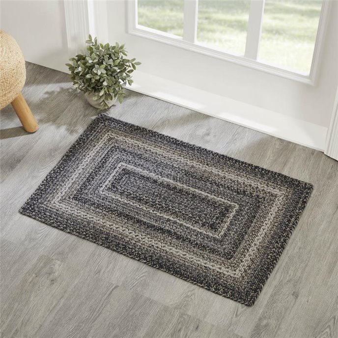 Sawyer Mill Black White Jute Rug Rect w/ Pad 24x36 Thumbnail