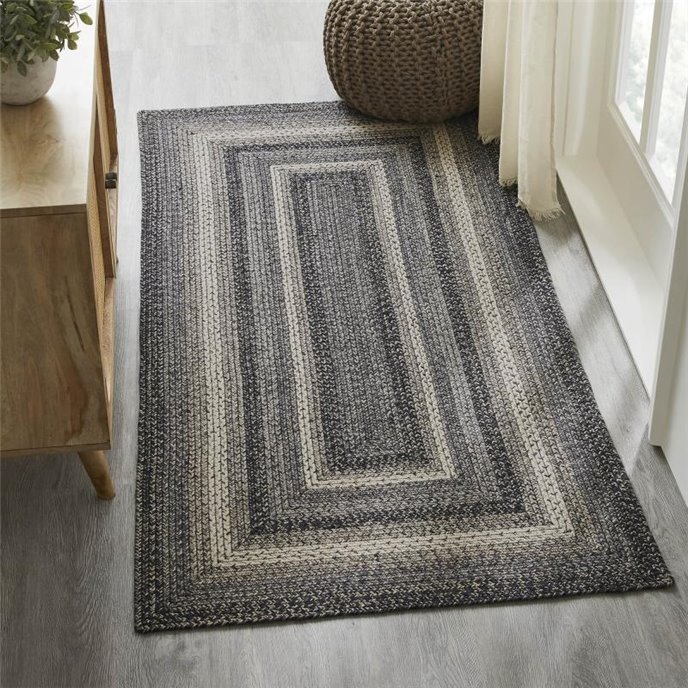 Sawyer Mill Black White Jute Rug Rect w/ Pad 36x72 Thumbnail