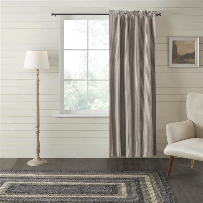 Sawyer Mill Charcoal Ticking Stripe Blackout Panel 84x40 Thumbnail