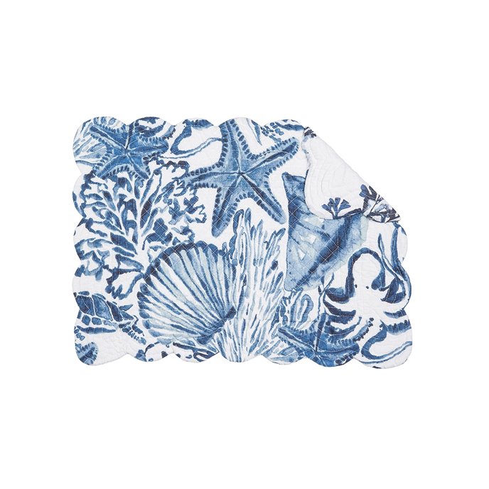 Blue Coast Shells Rectangular Quilted Placemat Thumbnail