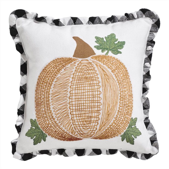 Annie Black Check Pumpkin Pillow 12x12 Thumbnail