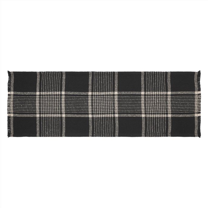 Eston Black Tan Plaid Runner 12x36 Thumbnail