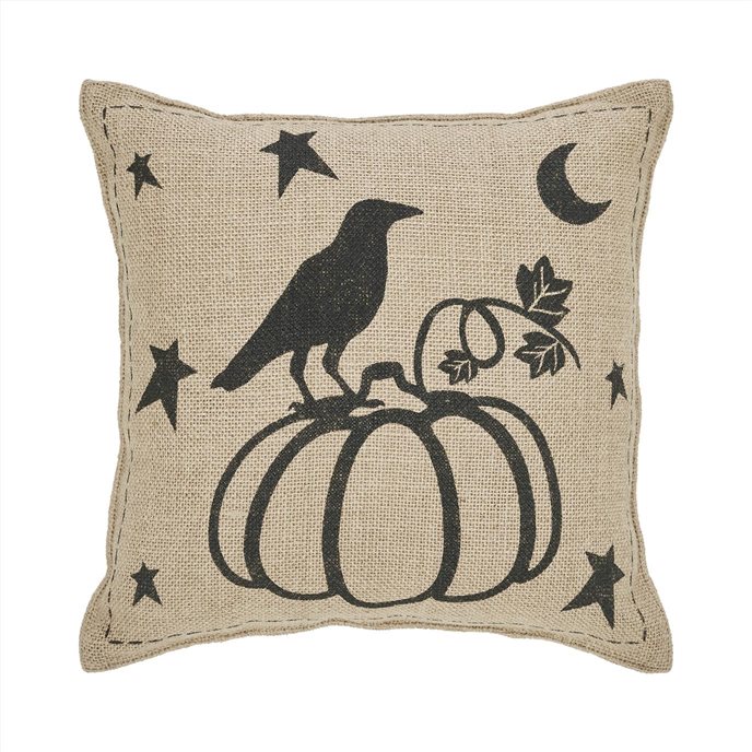 Raven Harvest Burlap Jute Pillow 12x12 Thumbnail