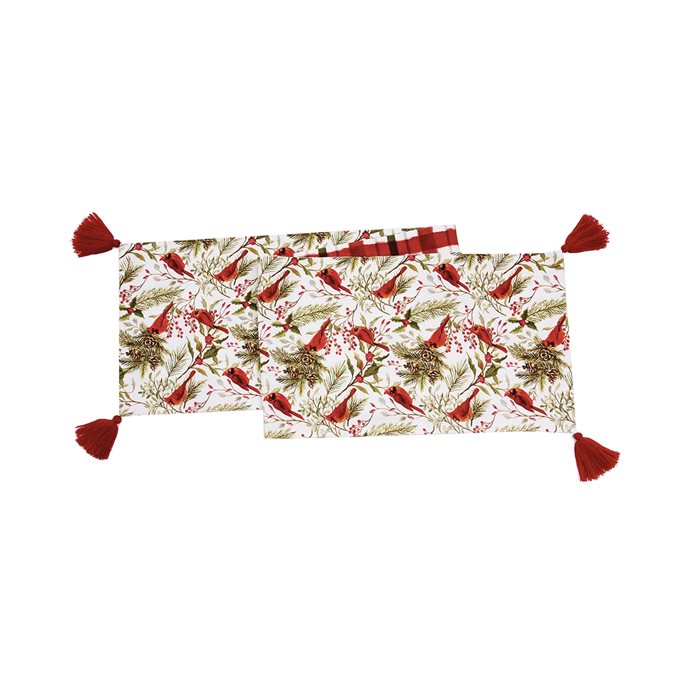 Antiqued Cardinal Season Reversible Table Runner 72" Thumbnail