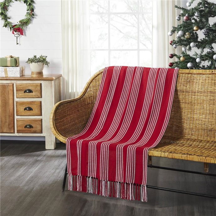 Arendal Red Stripe Woven Throw 50x60 Thumbnail