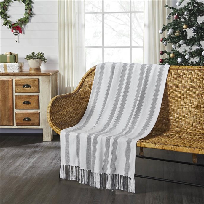 Grace Grain Sack Stripe Woven Throw 50x60 Thumbnail