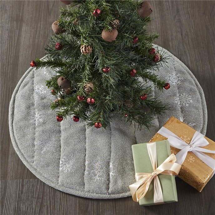 Yuletide Burlap Dove Grey Snowflake Tree Skirt 24 Thumbnail