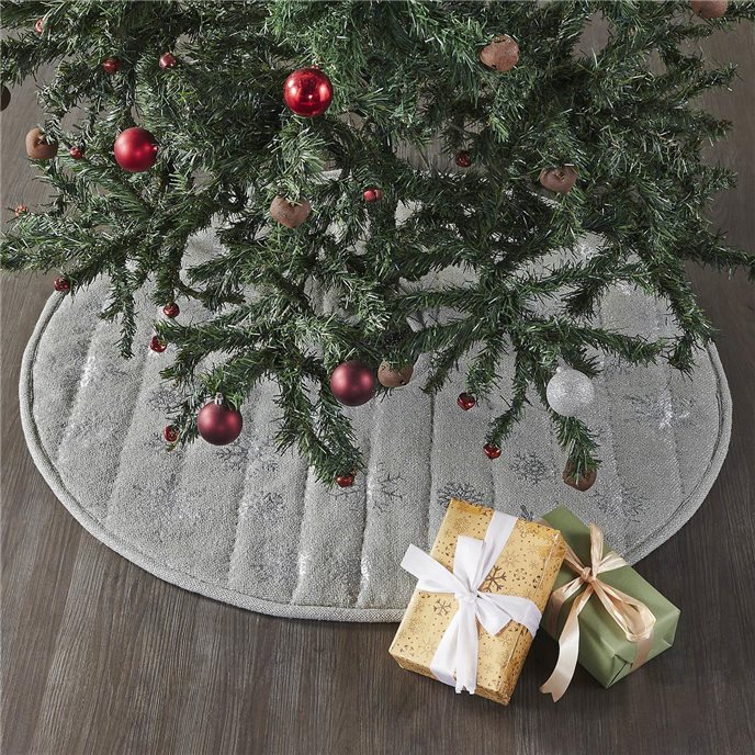 Yuletide Burlap Dove Grey Snowflake Tree Skirt 36 Thumbnail