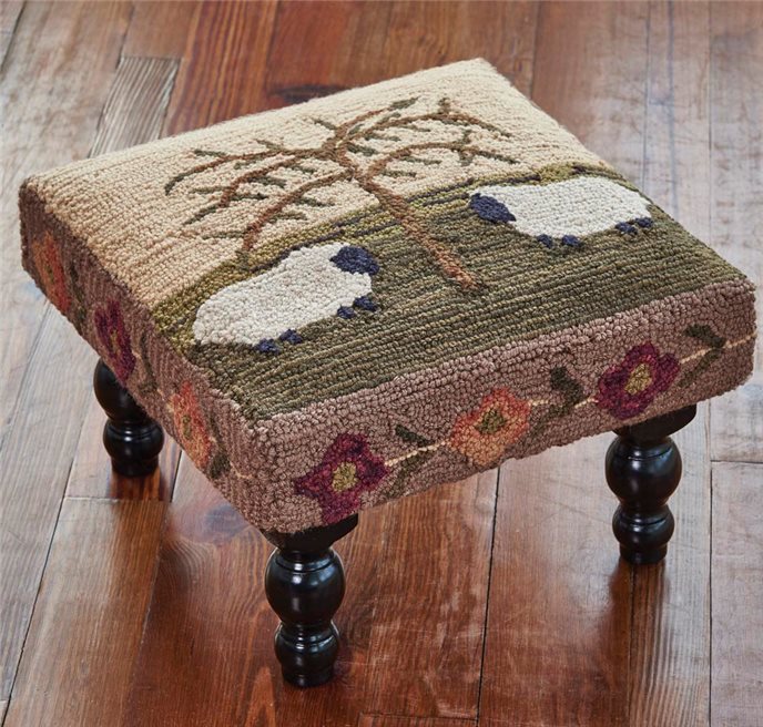 Willow And Sheep Hooked Stool Thumbnail