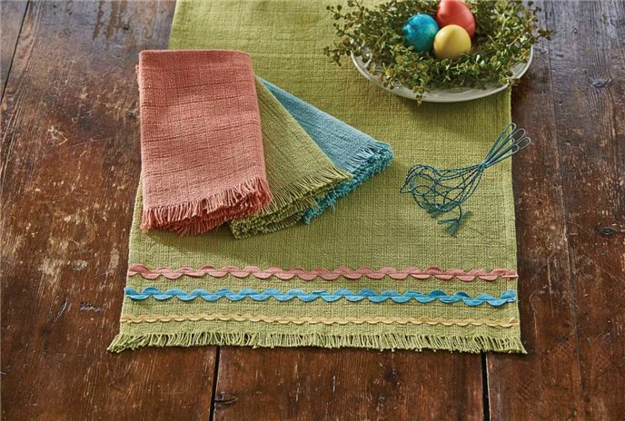 Crawfrd Ric Rac Table Runner 16X60 Aloe Thumbnail