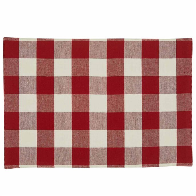 Wicklow Check Backed Placemat - Red/Cream Thumbnail