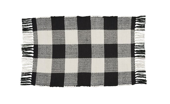 Wicklow Check Rag Rug 2X3 Black/Cream Thumbnail