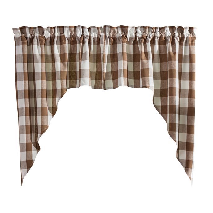 Wicklow Swag Pair 72"X36" - Brown And Cream Thumbnail