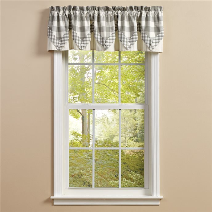 Wicklow Check Lined Point Valance 72X15 Dove Thumbnail