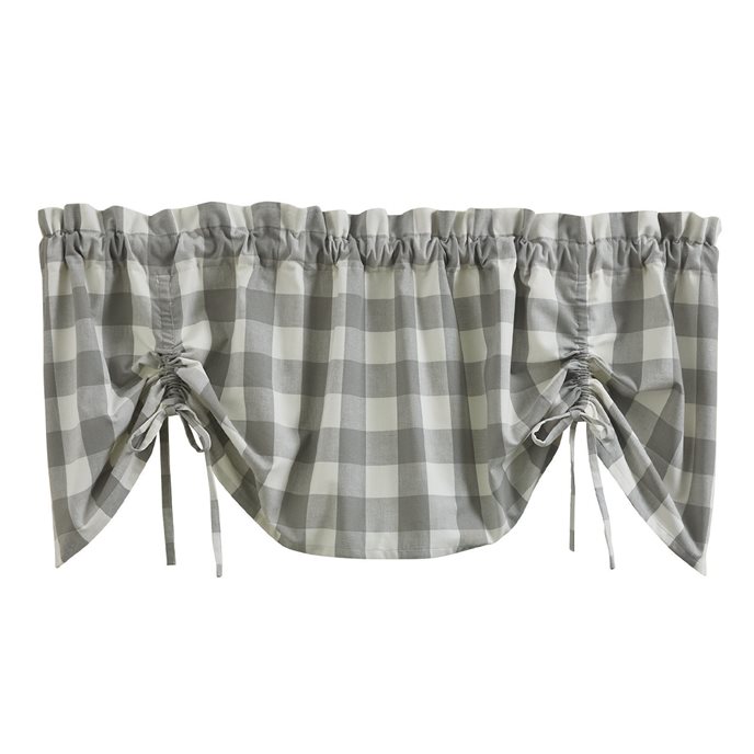 Wicklow Check Lined Farmhouse Valance - Dove Thumbnail