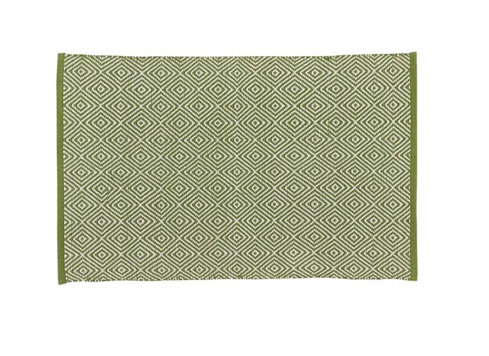 Green Geo Yarn Rug 24X38 Thumbnail