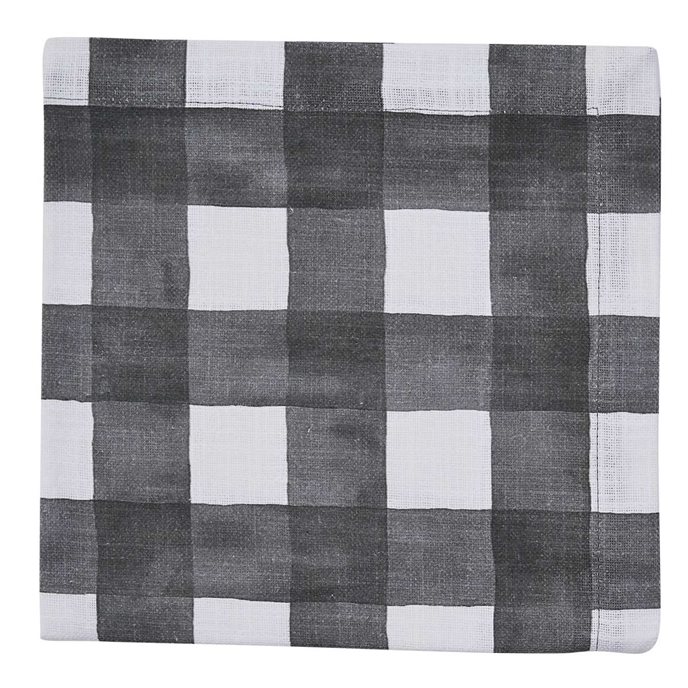 Buffalo Check Watercolor Napkin - Black Thumbnail
