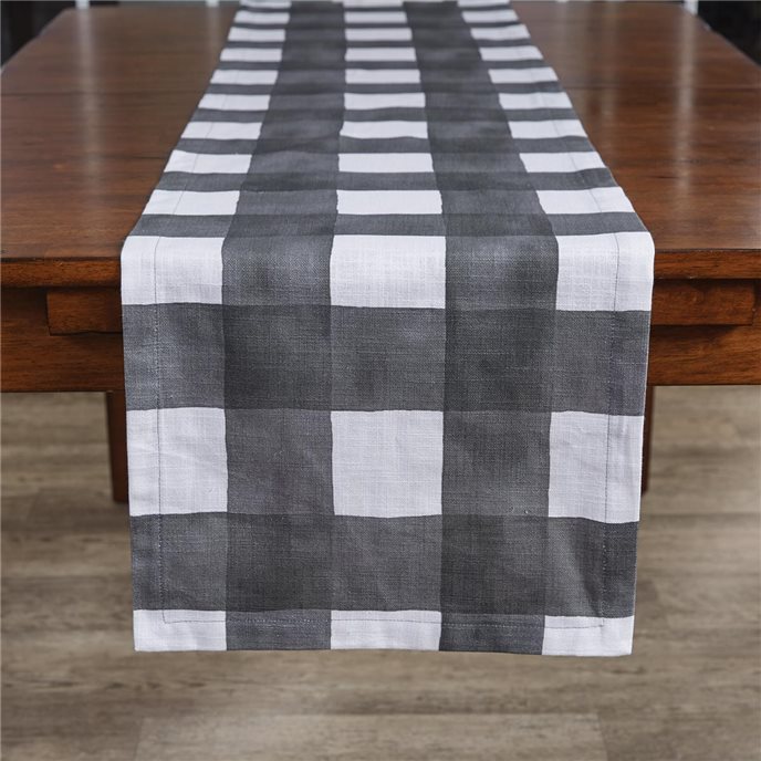 Buffalo Check Watercolor Table Runner 15X72 - Black Thumbnail