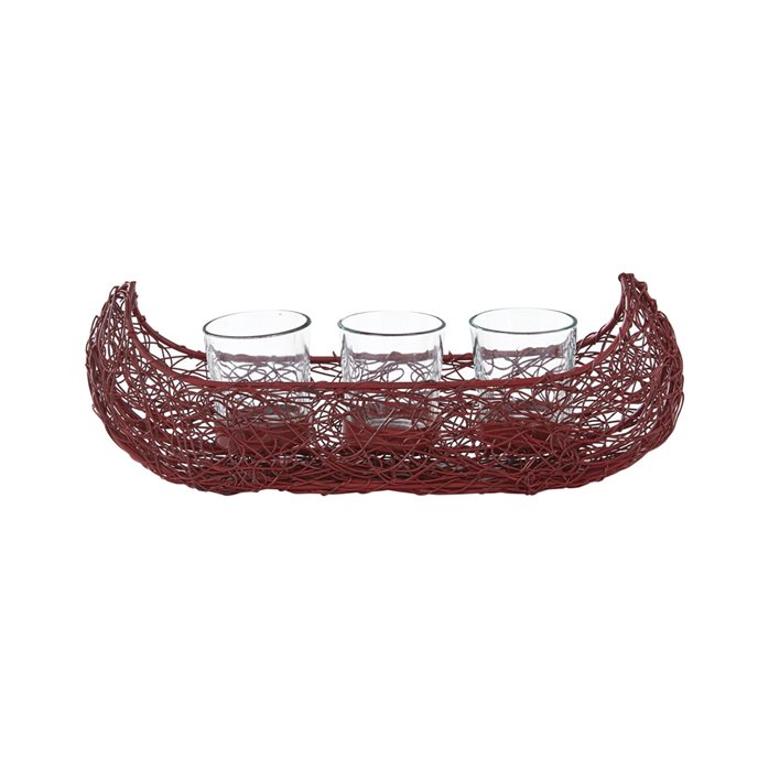 Canoe Triple Votive Red Thumbnail