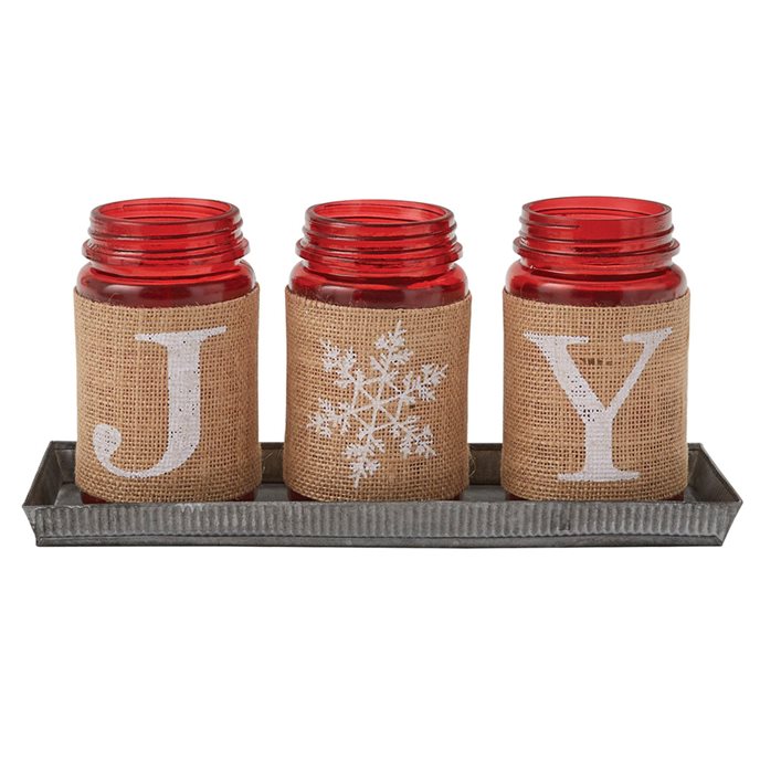Joy Mason Jars With Tray Thumbnail