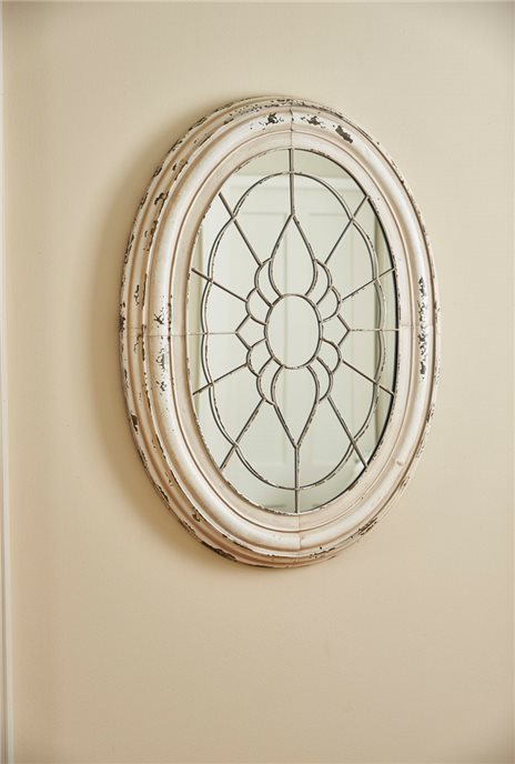 Window Frame Mirror Aged Cream Thumbnail