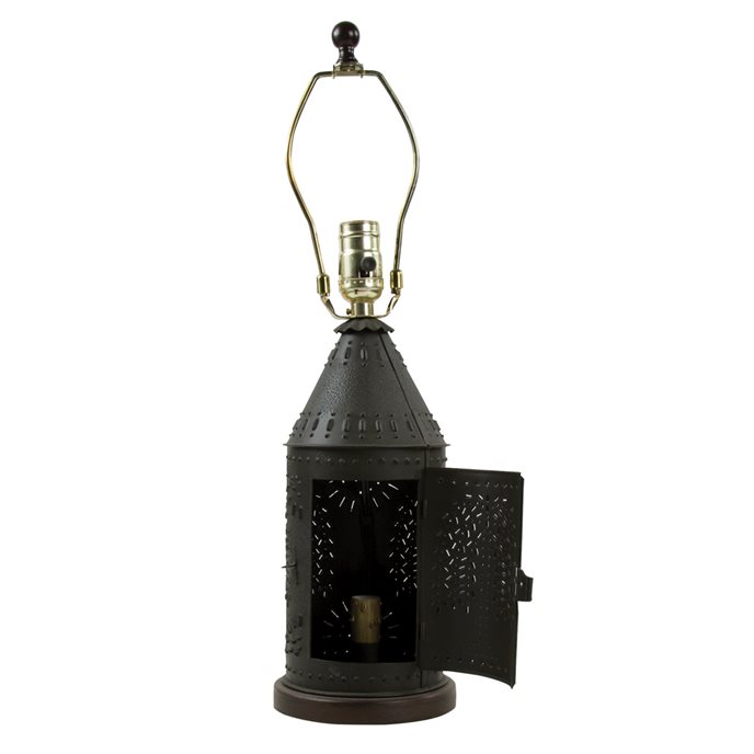 Punched Revere Lamp 19" Black Thumbnail