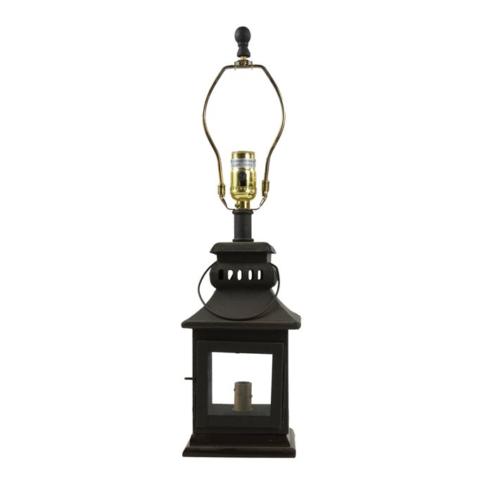 Iron Lantern Lamp 20" Black Thumbnail