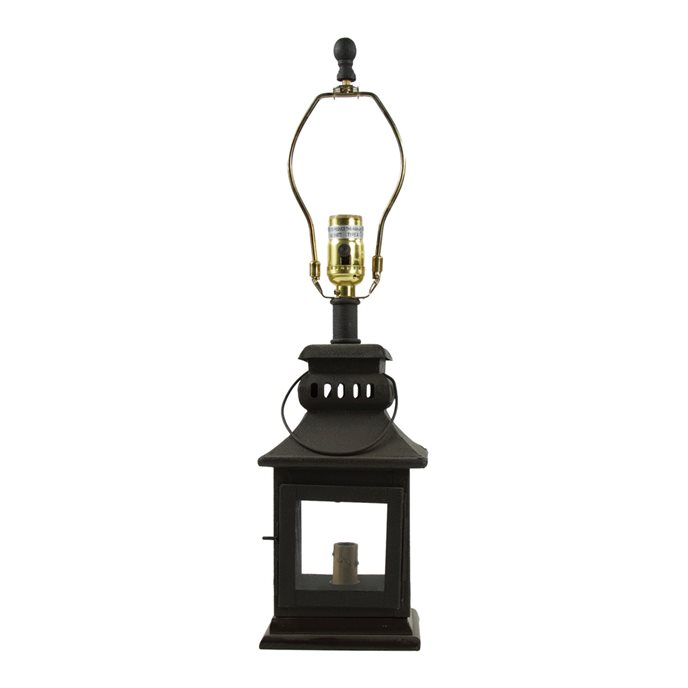 Iron Lantern Lamp 20" Black Thumbnail