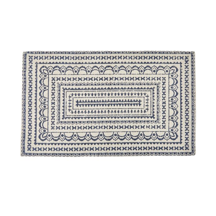 Zuri Medallion Woven Rug 2X3 Navy Thumbnail
