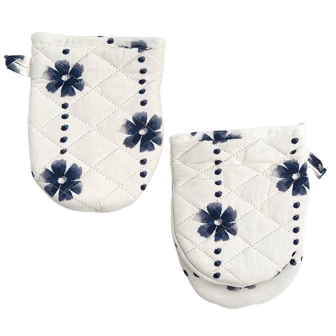 Blue Daisy Mini Mitt Set/2 Thumbnail
