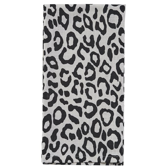 Safari Leopard Printed Towel - Black Thumbnail