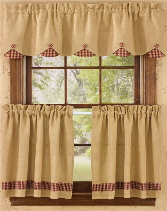 Brlp&Chk Lined Sclp Valance 58X15 Rd Thumbnail