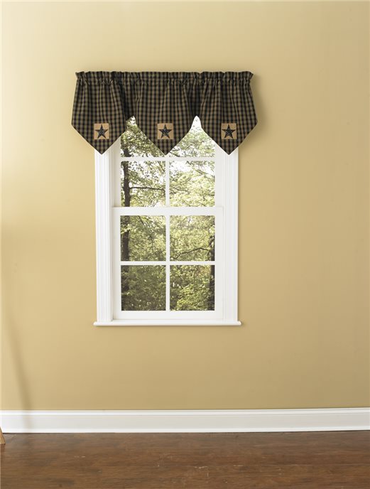 Sturbridge Patch Lined Triple Point Valance, Black Thumbnail