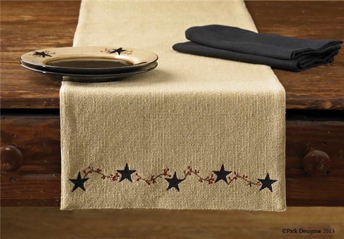 Burlap Star Table Runner 13X36 Thumbnail