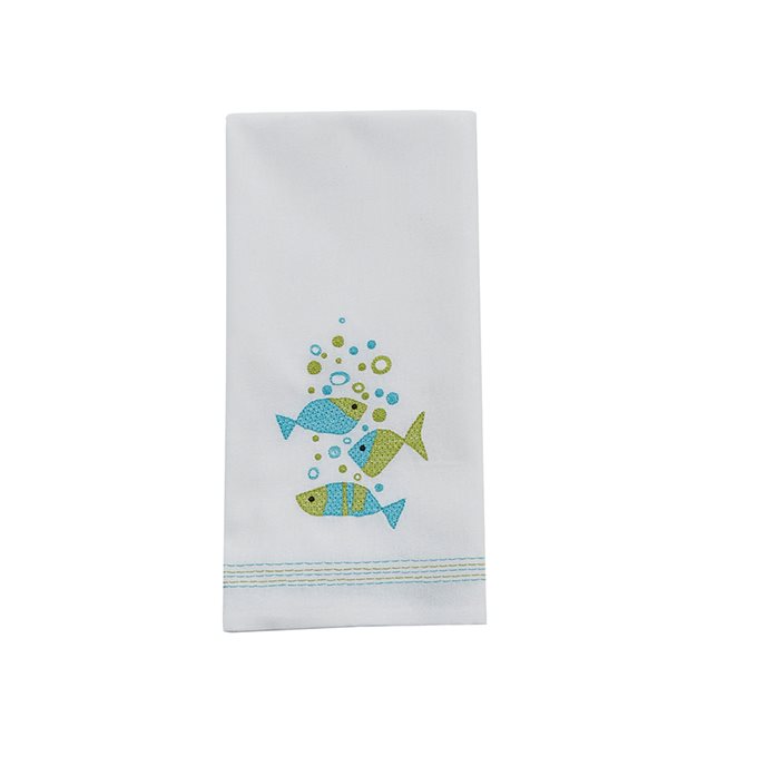 Fabulous Fish Emb Towel Blue Thumbnail