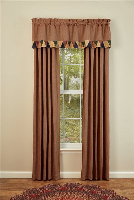 Mntclr Lined Brdr Valance 60X14 Check Thumbnail