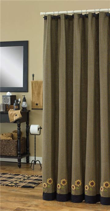 Sunflower Check Shower Curtain 72X72 Thumbnail