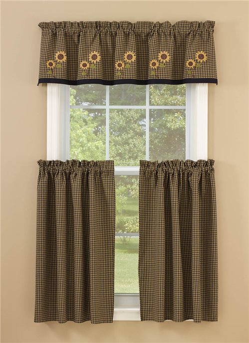 Sunflower Check Lined Valance 60X14 Thumbnail