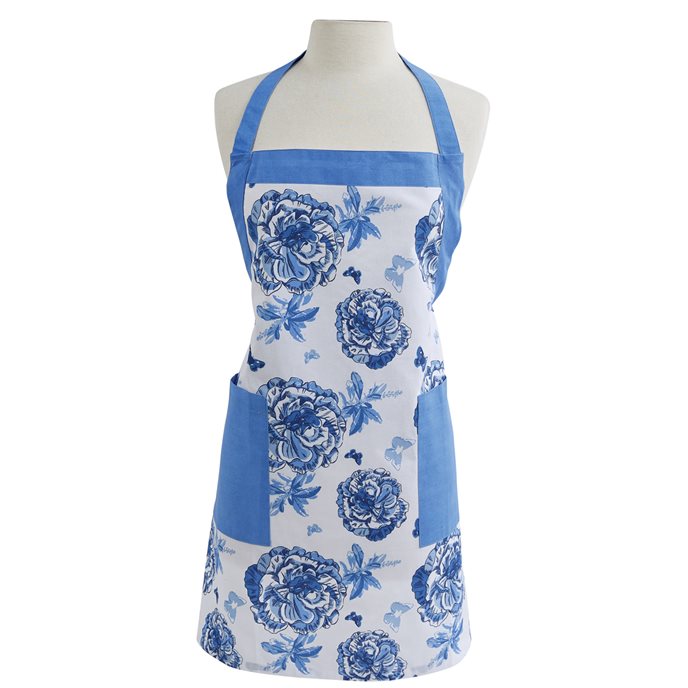 Florals And Flitters Apron - Blue Thumbnail